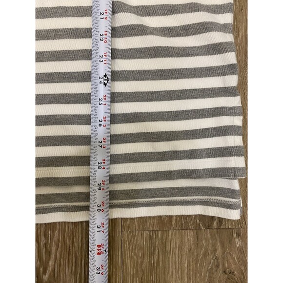 Polo Ralph Lauren Mens Polo Shirt Large Gray Striped Short Sleeve Golf Gray Pony - Picture 7 of 9